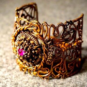 Rubellite Silver flower~Artsy set~